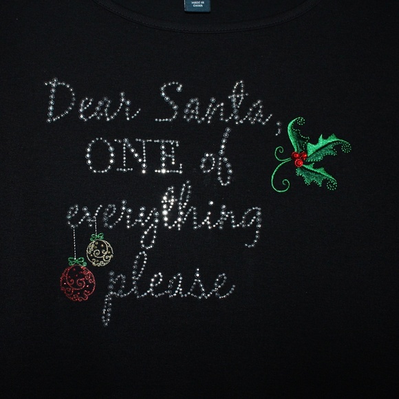 Women’s embellished Holiday Top by Karen Scott. Size Large. - Picture 3 of 5